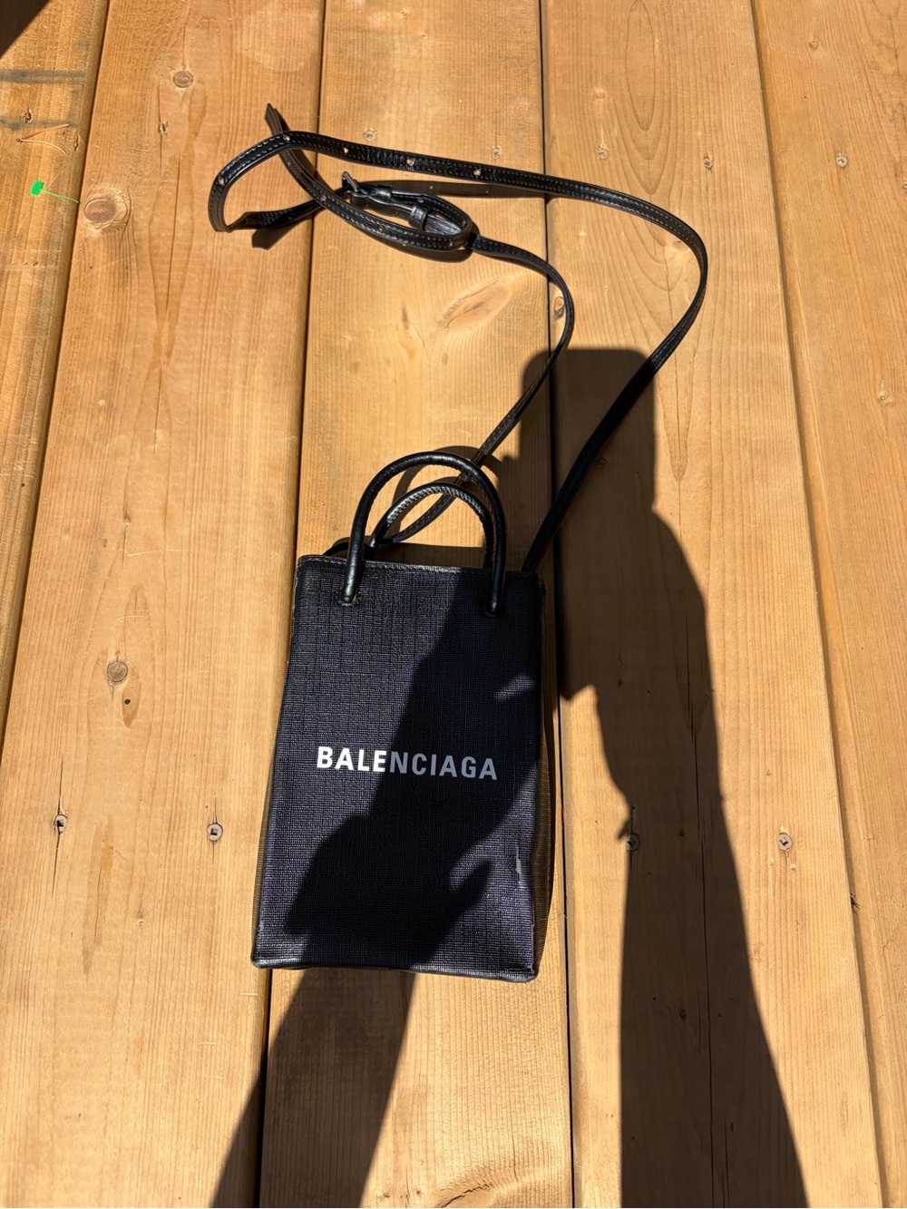 Balenciaga Black Logo Mini Tote Crossbody